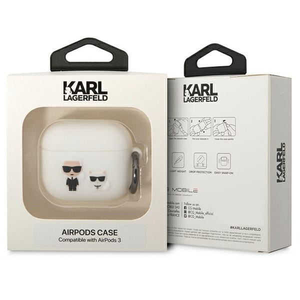 Karl Lagerfeld KLACA3SILKCW AirPods 3 cover white/white Silicone Karl &amp; Choupette