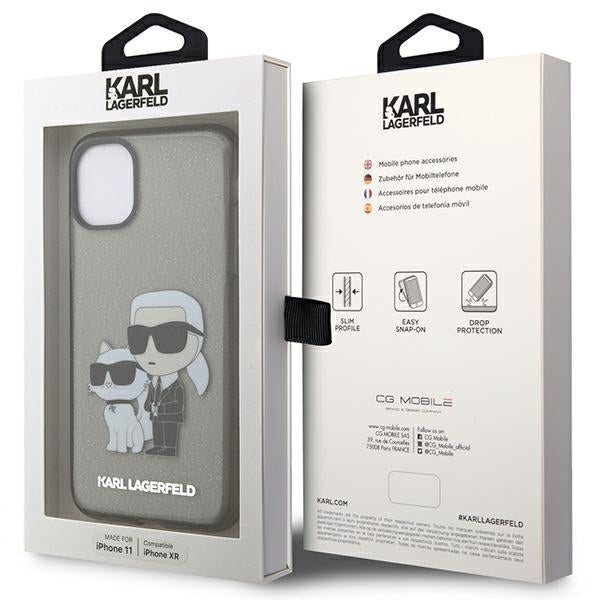 Karl Lagerfeld KLHCN61HNKCTGK iPhone 11 / Xr 6.1" black/black hardcase Gliter Karl&amp;Choupette