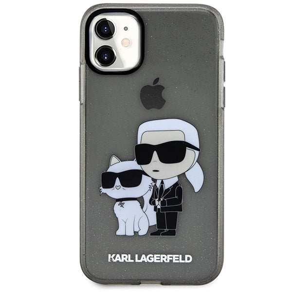 Karl Lagerfeld KLHCN61HNKCTGK iPhone 11 / Xr 6.1" black/black hardcase Gliter Karl&amp;Choupette