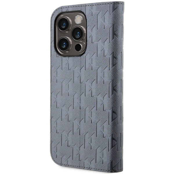 Karl Lagerfeld KLBKP14XSAKLHPG iPhone 14 Pro Max 6.7" bookcase silver/silver Saffiano Monogram