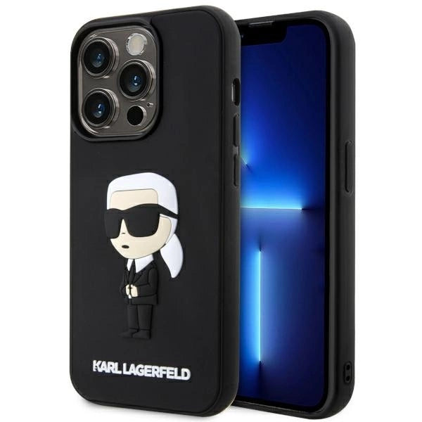 Karl Lagerfeld KLHCP14X3DRKINK iPhone 14 Pro Max 6.7" black/black hardcase Rubber Ikonik 3D