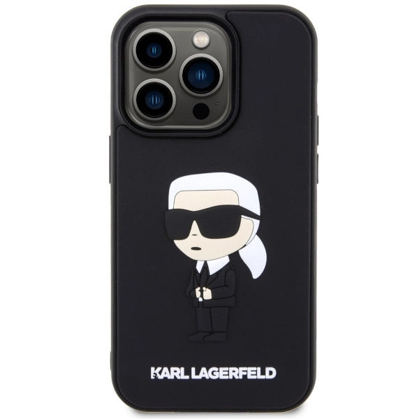 Karl Lagerfeld KLHCP14X3DRKINK iPhone 14 Pro Max 6.7" black/black hardcase Rubber Ikonik 3D
