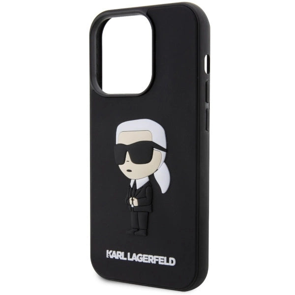 Karl Lagerfeld KLHCP14X3DRKINK iPhone 14 Pro Max 6.7" black/black hardcase Rubber Ikonik 3D