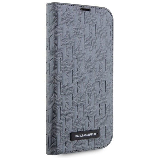 Karl Lagerfeld KLBKP14LSAKLHPG iPhone 14 Pro 6.1" bookcase silver/silver Saffiano Monogram
