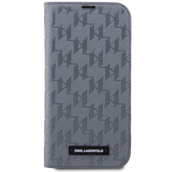 Karl Lagerfeld KLBKP14LSAKLHPG iPhone 14 Pro 6.1" bookcase silver/silver Saffiano Monogram