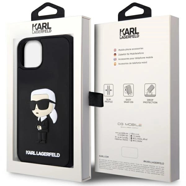 Karl Lagerfeld KLHCP14M3DRKINK iPhone 14 Plus 6.7" black/black hardcase Rubber Ikonik 3D