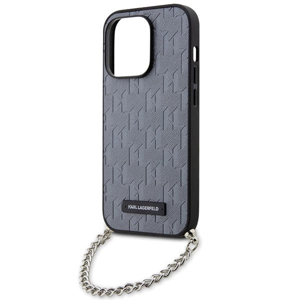 Karl Lagerfeld KLHCP14XSACKLHPG iPhone 14 Pro Max 6.7" silver/silver hardcase Saffiano Monogram Chain
