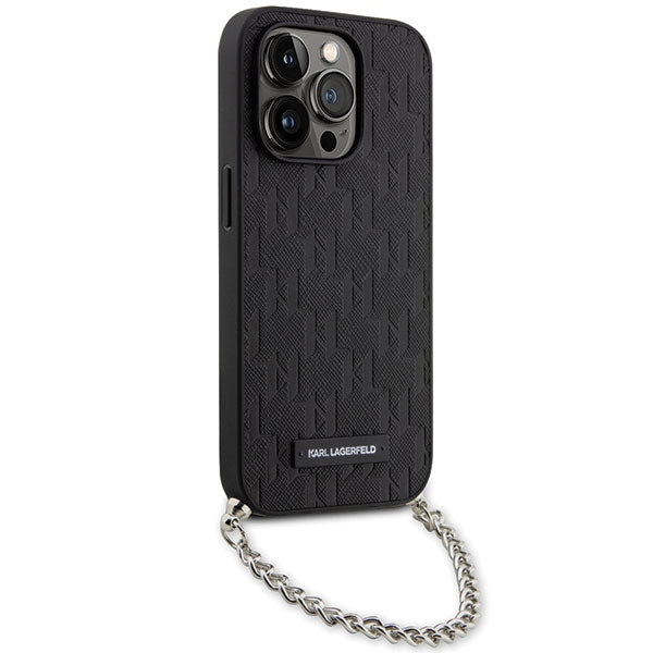 Karl Lagerfeld KLHCP14XSACKLHPK iPhone 14 Pro Max 6.7" black/black hardcase Saffiano Monogram Chain