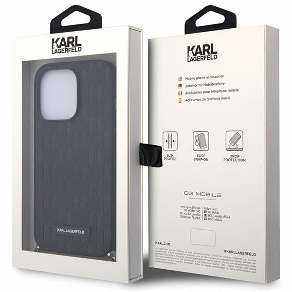 Karl Lagerfeld KLHCP14XSACKLHPK iPhone 14 Pro Max 6.7" black/black hardcase Saffiano Monogram Chain