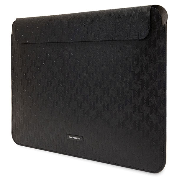Karl Lagerfeld Saffiano Plaque case for a 14" laptop - black