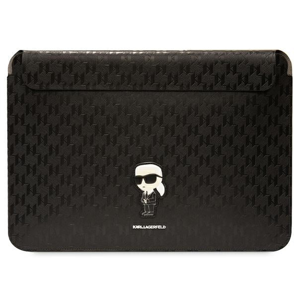Karl Lagerfeld Saffiano Monogram Ikonik case for a 16" laptop - black