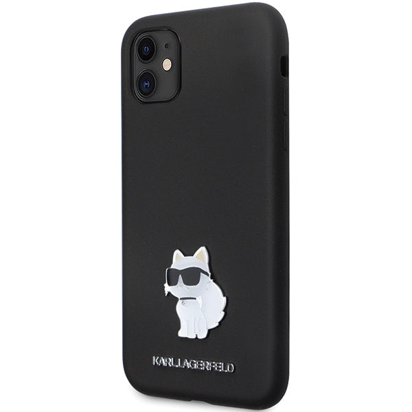 Karl Lagerfeld KLHCN61SMHCNPK case for iPhone 11 / Xr - black Silicone C Metal Pin