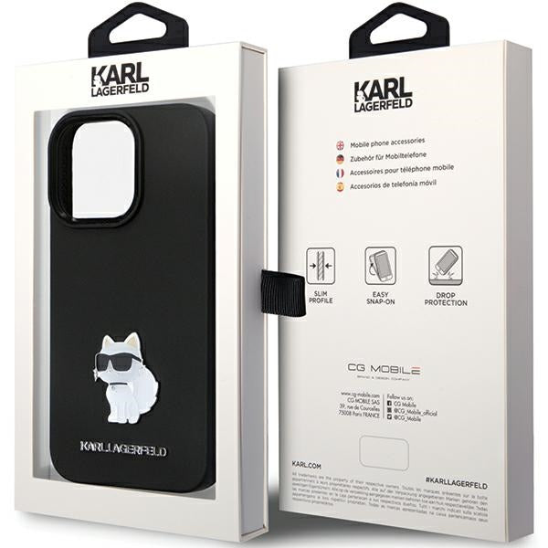 Karl Lagerfeld KLHCP13LSMHCNPK case for iPhone 13 Pro / 13 - black Silicone C Metal Pin