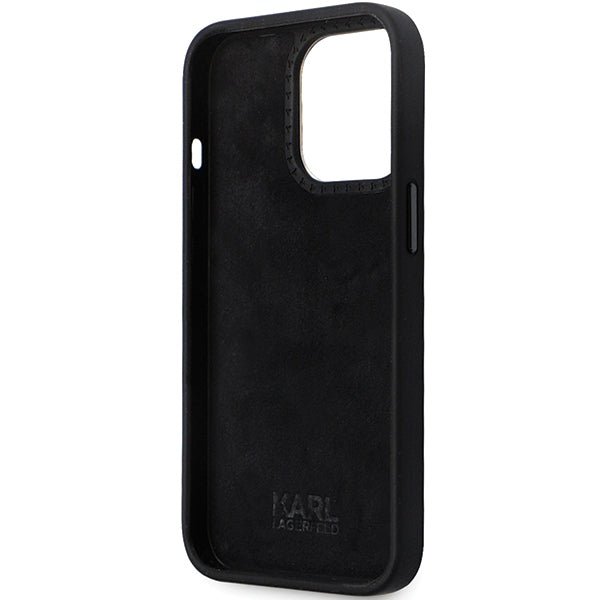 Karl Lagerfeld KLHCP14XSMHCNPK case for iPhone 14 Pro Max 6.7" - black Silicone C Metal Pin