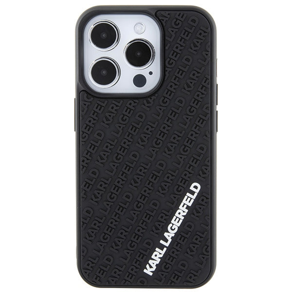 Karl Lagerfeld 3D Rubber Multi Logo case for iPhone 15 Pro - black