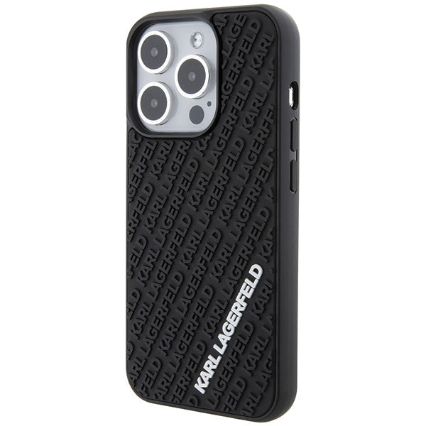 Karl Lagerfeld 3D Rubber Multi Logo case for iPhone 15 Pro - black