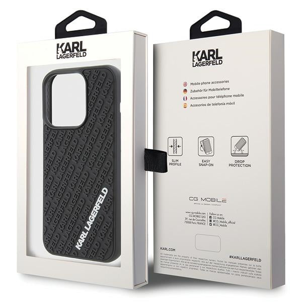 Karl Lagerfeld 3D Rubber Multi Logo case for iPhone 15 Pro - black