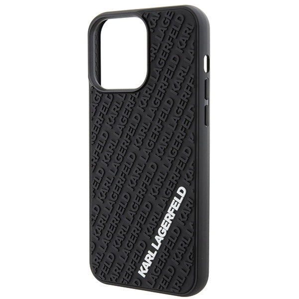 Karl Lagerfeld 3D Rubber Multi Logo case for iPhone 15 Pro Max - black