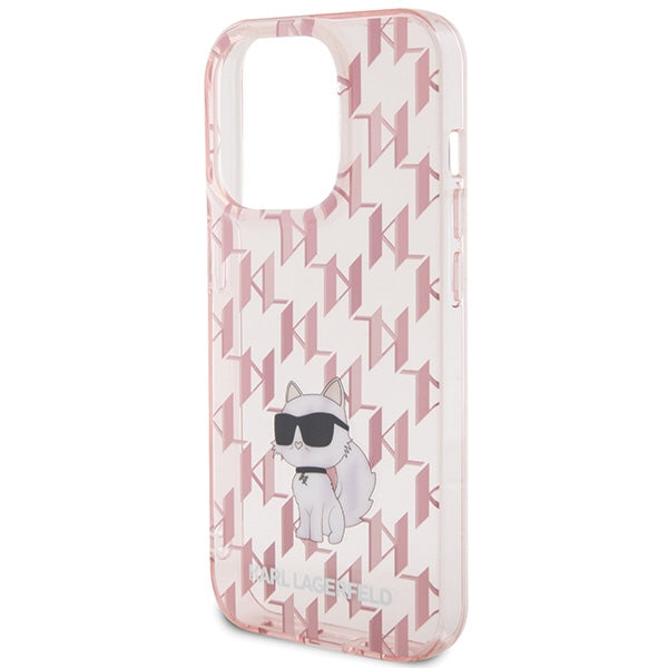 Karl Lagerfeld Monogram Choupette case for iPhone 15 Pro Max - pink