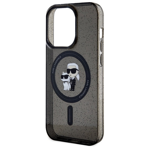 Karl Lagerfeld Karl&Choupette Glitter MagSafe case for iPhone 15 Pro - black