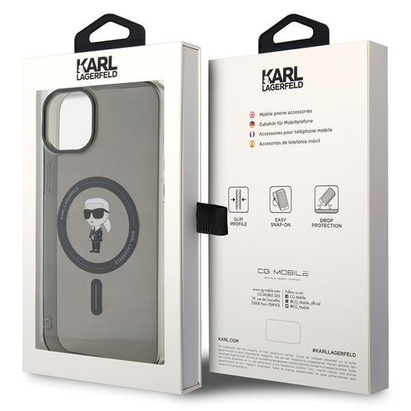 Karl Lagerfeld IML Ikonik MagSafe case for iPhone 15 Plus - black
