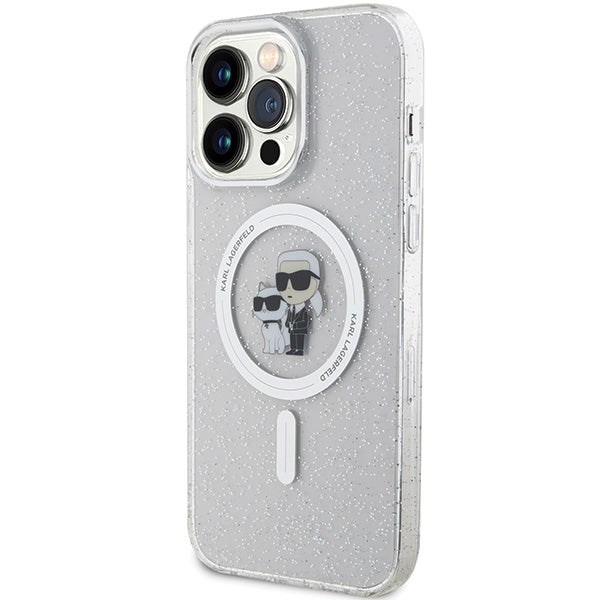 Karl Lagerfeld Karl&Choupette Glitter MagSafe case for iPhone 15 Pro Max - transparent