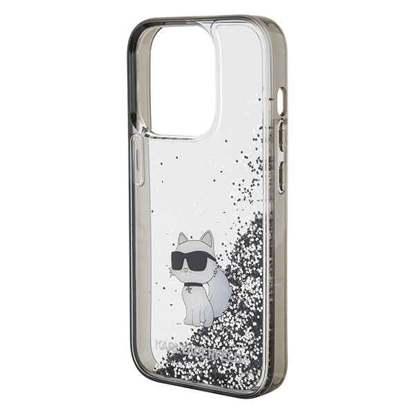 Karl Lagerfeld Liquid Glitter Choupette case for iPhone 15 Pro - transparent