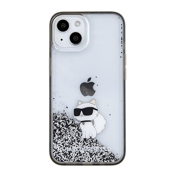 Karl Lagerfeld Liquid Glitter Choupette case for iPhone 15 - transparent