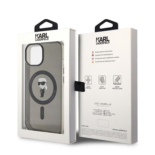 Karl Lagerfeld IML Ikonik MagSafe case for iPhone 15 - black