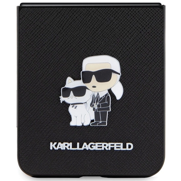 Karl Lagerfeld Saffiano Karl&amp;Choupette Pin case for Samsung Galaxy Z Flip 5 - black