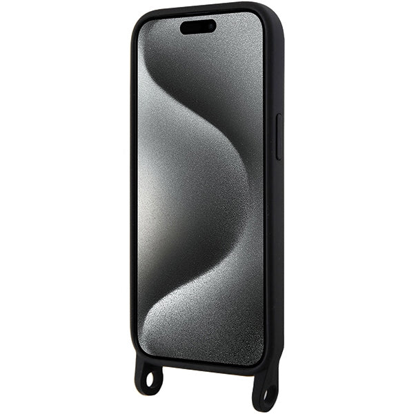 Karl Lagerfeld KLHCP15SSCBSKNK iPhone 15 6.1" hardcase black/black Crossbody Silicone Ikonik