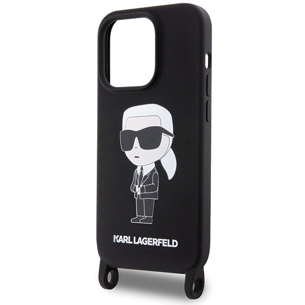Karl Lagerfeld KLHCP15XSCBSKNK iPhone 15 Pro Max 6.7" hardcase black/black Crossbody Silicone Ikonik