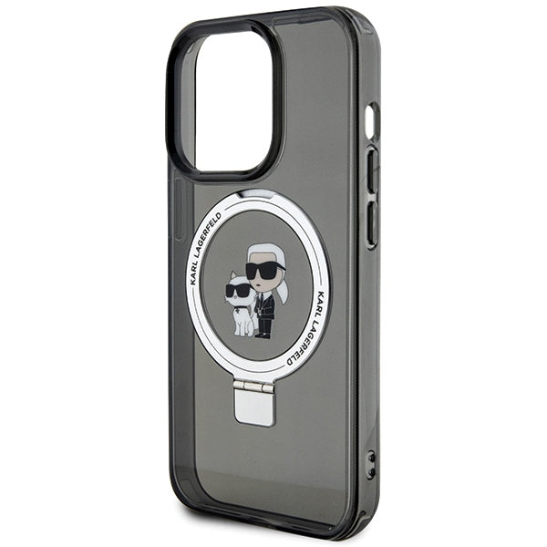 Karl Lagerfeld KLHMP13LHMRSKCK iPhone 13 Pro 6.1" black/black hardcase Ring Stand Karl&amp;Choupette MagSafe