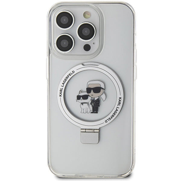 Karl Lagerfeld KLHMP14LHMRSKCH iPhone 14 Pro 6.1" white/white hardcase Ring Stand Karl&amp;Choupette MagSafe