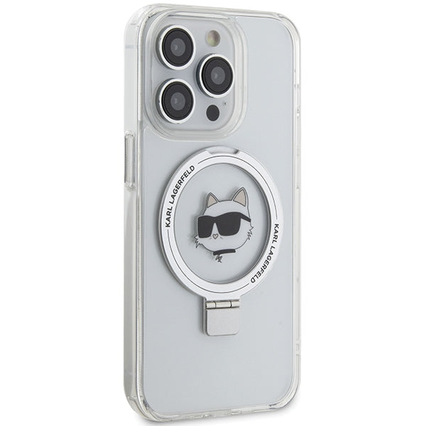 Karl Lagerfeld KLHMP15LHMRSCHH iPhone 15 Pro 6.1" white/white hardcase Ring Stand Choupette Head MagSafe