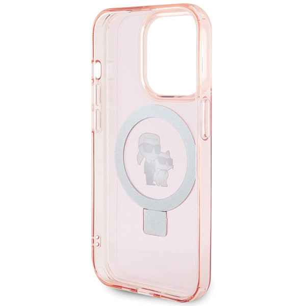 Karl Lagerfeld KLHMP15LHMRSKCP iPhone 15 Pro 6.1" pink/pink hardcase Ring Stand Karl&Choupette MagSafe