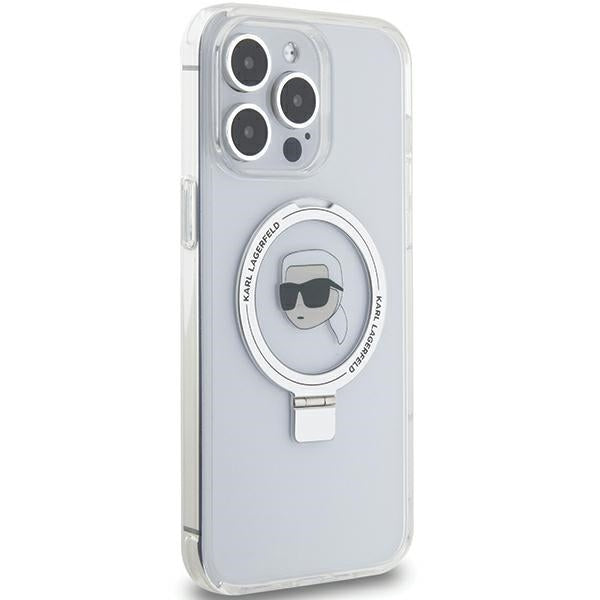 Karl Lagerfeld KLHMP15LHMRSKHH iPhone 15 Pro 6.1" white/white hardcase Ring Stand Karl Head MagSafe