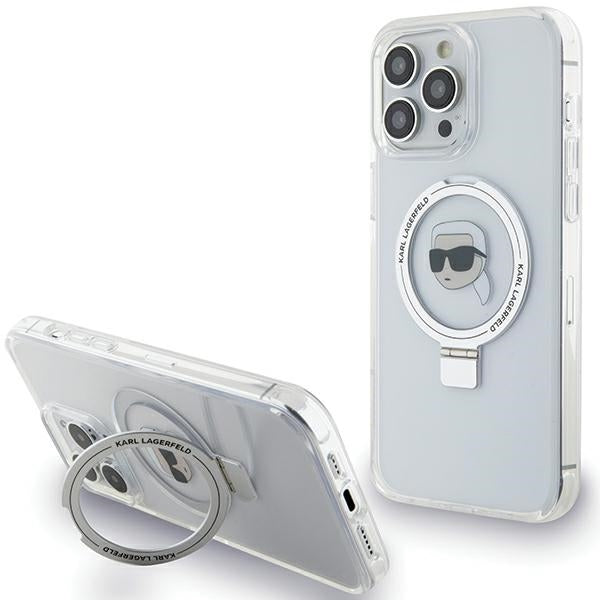 Karl Lagerfeld KLHMP15LHMRSKHH iPhone 15 Pro 6.1" white/white hardcase Ring Stand Karl Head MagSafe