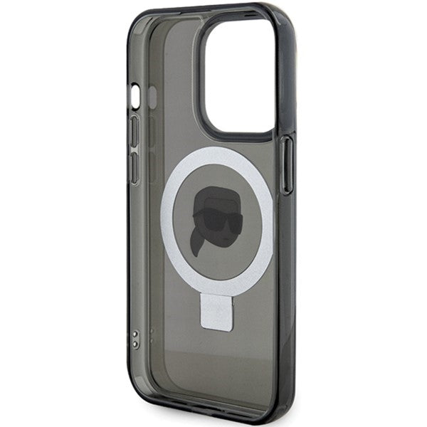 Karl Lagerfeld KLHMP15LHMRSKHK iPhone 15 Pro 6.1" black/black hardcase Ring Stand Karl Head MagSafe