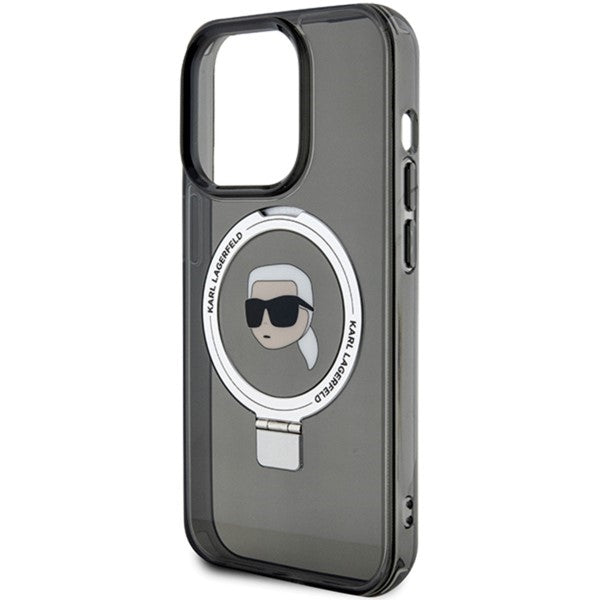 Karl Lagerfeld KLHMP15LHMRSKHK iPhone 15 Pro 6.1" black/black hardcase Ring Stand Karl Head MagSafe