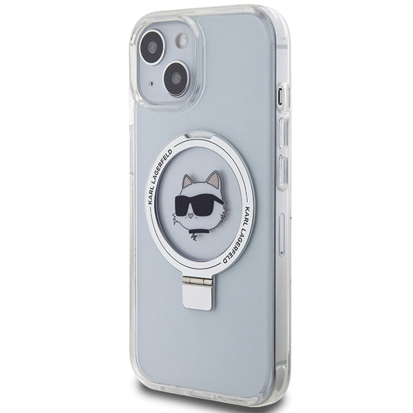 Karl Lagerfeld KLHMP15SHMRSCHH iPhone 15 6.1" white/white hardcase Ring Stand Choupette Head MagSafe
