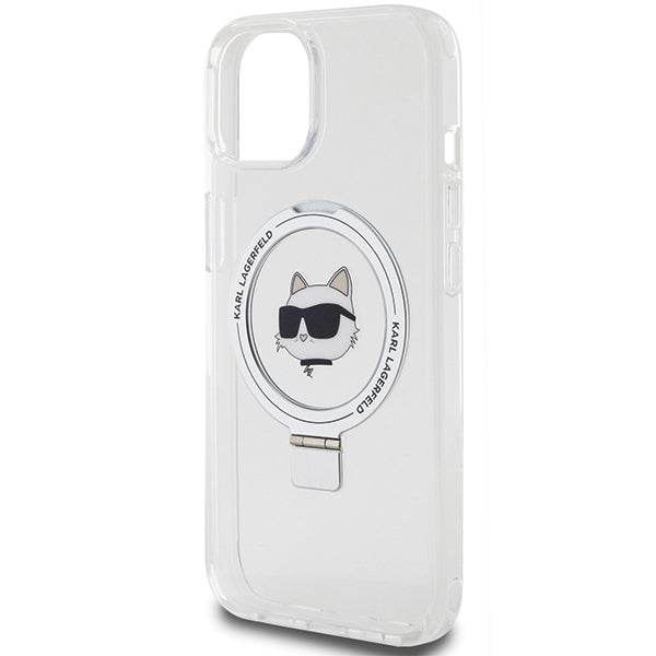 Karl Lagerfeld KLHMP15SHMRSCHH iPhone 15 6.1" white/white hardcase Ring Stand Choupette Head MagSafe