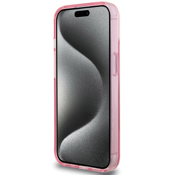 Karl Lagerfeld KLHMP15SHMRSCHP iPhone 15 6.1" pink/pink hardcase Ring Stand Choupette Head MagSafe