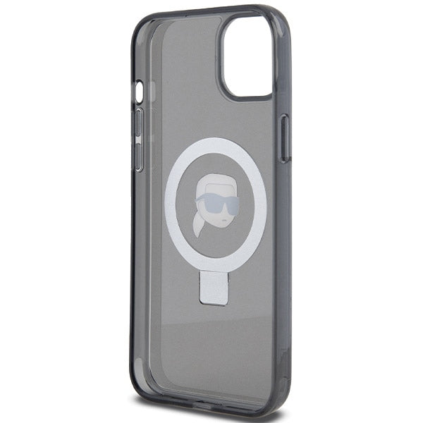 Karl Lagerfeld KLHMP15SHMRSKHK iPhone 15 6.1" black/black hardcase Ring Stand Karl Head MagSafe