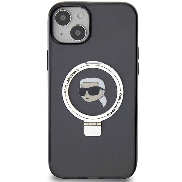 Karl Lagerfeld KLHMP15SHMRSKHK iPhone 15 6.1" black/black hardcase Ring Stand Karl Head MagSafe