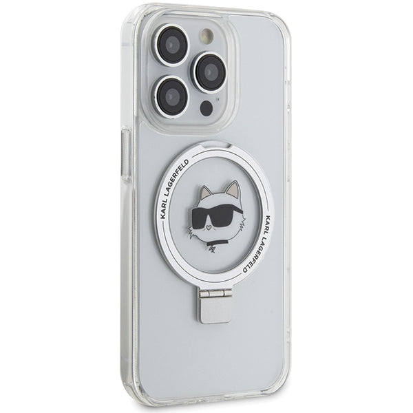 Karl Lagerfeld KLHMP15XHMRSCHH iPhone 15 Pro Max 6.7" white/white hardcase Ring Stand Choupette Head MagSafe