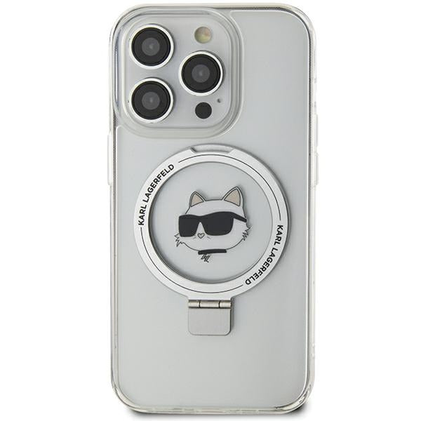 Karl Lagerfeld KLHMP15XHMRSCHH iPhone 15 Pro Max 6.7" white/white hardcase Ring Stand Choupette Head MagSafe