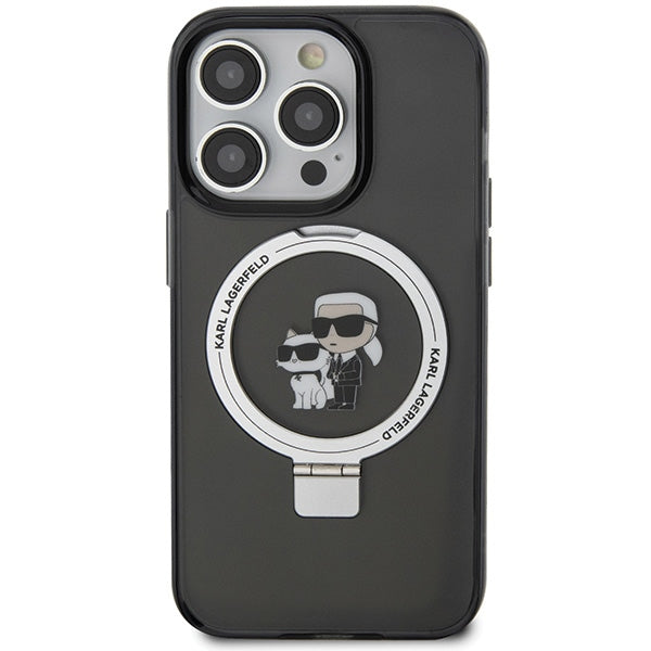 Karl Lagerfeld KLHMP15XHMRSKCK iPhone 15 Pro Max 6.7" black/black hardcase Ring Stand Karl&amp;Choupette MagSafe