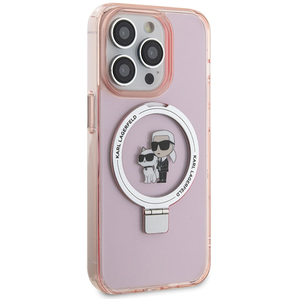 Karl Lagerfeld KLHMP15XHMRSKCP iPhone 15 Pro Max 6.7" pink/pink hardcase Ring Stand Karl&Choupette MagSafe