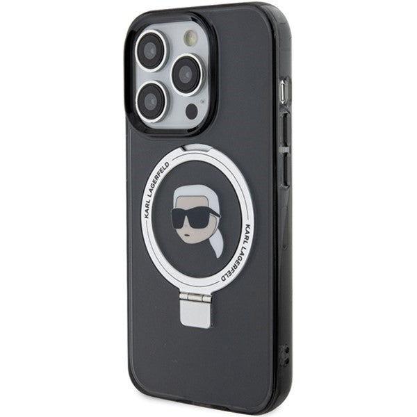 Karl Lagerfeld KLHMP15XHMRSKHK iPhone 15 Pro Max 6.7" black/black hardcase Ring Stand Karl Head MagSafe